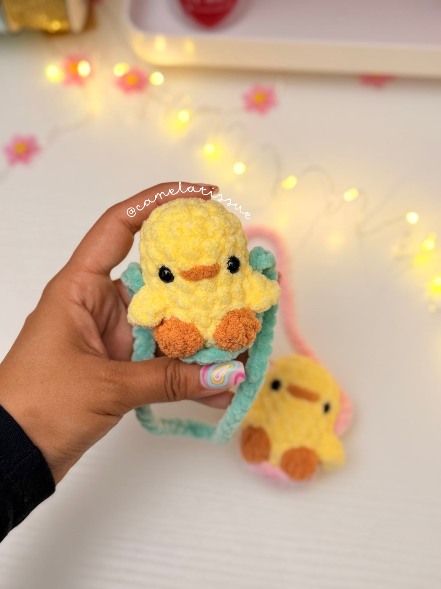 Patrón PDF | Pollito Colgante | Swinging Chick