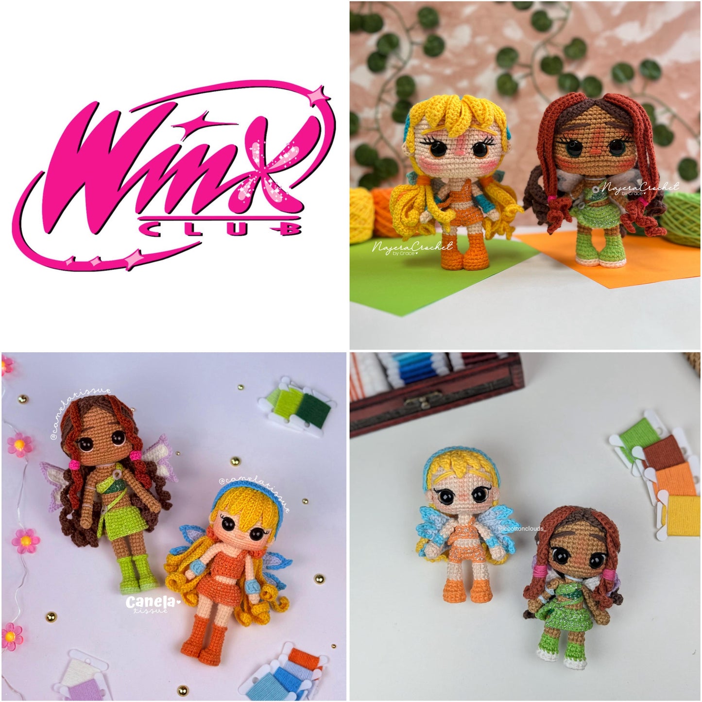 Patrón PDF Pack Stella y Aisha | Club Winx ✨